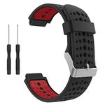 For Garmin Forerunner 220/230/235/630/620/735XT Silicone Sports Band Strap Strap Silicone Fitness Wrist Smart Watch Band Strap Silicone Fitness Smart Watch Band Sports Band Breathable (Black/Red)