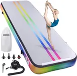 ROMELANDS Inflatable Air Mat Gymnastics Tumbling Mats Tumble Track Mats 4 inches Thick Training Mat with Electric Air Pump for Home/Gym/Outdoor (Rainbow(13ft x 3.3ft x 4"))