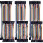 GTIWUNG Pack of 6 40 Pin Jumper Wire Cable, Breadboard Ribbon Cables, 10 cm & 20 cm Female/Male/Male Jumper Cable, 24AWG Wire Bridges for Arduino and Raspberry Pi Breadboard