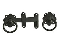 Homezone® Vintage Style 6" Black Galvanised Plain Ring Gate Latch Garden Gate Lock Shed Door Latch Catch with Fittings (Black)