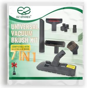 EZ SPARES 1 1/4 inch 32mm Universal Vacuum Cleaner Euro Floor Brush Head Brush Attachment for Floor and Carpet Combo Tool New Designed to Fit Hoover, Eureka, Rainbow,Shop VAC (Brush kit)
