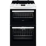 Zanussi 55cm Double Oven Electric Cooker with Catalytic Liners - White