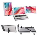 Alecewey F2 Laptop Screen Extender Monitor Triple Portable Monitor for Laptop 14 Inch Full Angle with Adjustable Stand Laptop Monitor Extender Plug and Play Type-C/HDMI for Windows,Mac