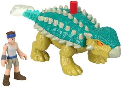 Mattel Imaginext Jurassic World Campamento Cretácico Set de juego de Ben y Bumpy, dinosaurio anquilosaurio de juguete con figura ,+3 años (HVY19)