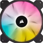 Corsair iCUE SP140 RGB Elite Performance 140 mm PWM Single Fan (CORSAIR AirGuide Technology, Eight Addressable RGB LEDs, Low-Noise 18 dBA, PWM-Controlled, Up to 1,200 RPM & 68.1 CFM) Black