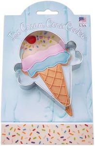 Ann Clark Cookie Cutters Ice Cream Cone Cookie Cutter 4.5", Made in USA
