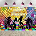 8x6FT Disco Backdrop Back to 80s Dance Party Photography Background Retro Disco Ball Let's Glow Crazy Neon Dance Night Adults Birthday Disco Theme Party Decorations Banner Photo Booth Props