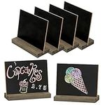 MyGift 6-Inch Tabletop Chalkboard Signs with Vintage White Wood Bases, Set of 6