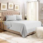 Sale - Clara Clark Premier 1800 Series 4pc Bed Sheet Set - Queen, Silver Light Gray, Hypoallergenic, Deep Pocket