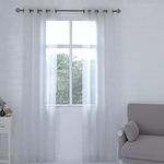 Home Beyond & HB design - Premium White Sheer Voile Curtains, Grommet Top Window Sheer Curtains for Living Room and Bedroom, 54" X 96", (Set of 2 Panels)