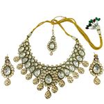 JD Jewellers One Gram Micro Gold Multicolor Polki stone Rajwadi Set Traditional Latest Stylish Antique Beautiful Meenakari Heavy Bridal Kundan Necklace Choker Necklace & Pearls Bridal Earring, Women