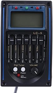 Festnight EQLC-5 5-Band EQ Equalizer System Acoustic Guitar Preamp Piezo Pickup LCD Screen Tuner