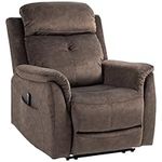 HOMCOM Massage Recliner Chair with 8-Point Vibration, Manual Fabric Reclining Chair for Living Room with Side Pockets, Remote Control, Retractable Footrest, Dark Brown