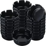 24 Pieces 4" Ashtrays Bulk Round Ashtray Melamine Ash Tray Outdoor Ashtray Home Ashtrays for Patio Outdoor Restaurant Kitchen Table Indoor Home Decoration (Black)