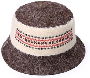 PetriStor Wool Embroidered Ukrainian Ornament Red Vyshyvanka Protect Hair - Cap for Men and Women Banya Hat Sauna