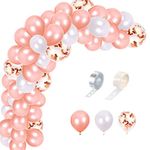 GRAND SHOP GrandShop Pearl Latex Balloon Arch Decoration Kit (Rose Gold, White) -112 Pieces