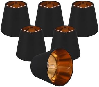 Small Lamp Shade Clip on Bulb for Candelabra Bulbs, Mini Lampshades for Chandeliers, Home Decor Barrel Black Lampshade for Table Chandelier Wall Lamp Ceiling Lamps 4x6x5 Inch (6, Black)