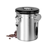 Coffee Canister Airtight Coffee Container, Airtight Stainless Steel Storage Container with Scoop, Coffee Jar for Beans or Grounds, Kitchen Food, Tea, Flour, Sugar