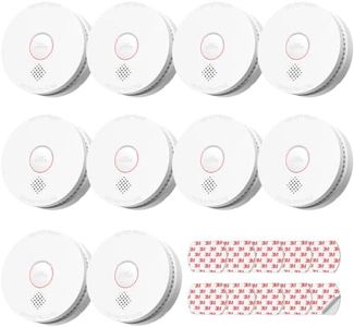 SITERLINK Smoke Detectors with 9V Replaceable Battery GS509A 10 Pack | Photoelectric Sensor Smoke Alarms with Test-Silence Button,Fire Detectors for Home,House