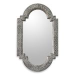 NOVICA Repousse Decorative Wood and Nickel Metallic Wall Mounted Mirror, Palace Window' (Large)