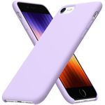 ORNARTO Liquid Silicone Case for iPhone SE (2022) 4.7",iPhone SE (2020),iPhone 8,iPhone 7,Soft Gel Rubber Case Cover with Microfiber Lining-Light Purple