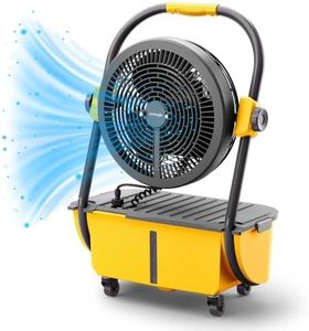 TURBRO Cordless Misting Fan with 19,200mAh Rechargeable Battery, Portable Floor Fan with 2.9 Gal Water Tank and Pump, 120° Oscillation, 15ft Mist Range, for Outdoor Sports, Poolside, Barbeque, Camping