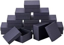 NBEADS 12 Pcs Cardboard Box Jewelry Set Box Black Box Ring Box for Ring, Necklace Storage and Display, 7x7x3.5cm