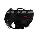 OneTigris AIRE Mesh Tactical Dog Harness No Pull Tactical Dog Harness,Breathable Mesh Design Service Dog Vest with Handle & Molle Pouches, Adjustable Suit for Walking Hiking Training(M, Black)