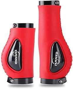 Silicone PU Leather Bicycle Handlebar Grips Sleeve Silicone Meat Ball Shock Grips Absorption Comfortable Mountain Bike Grips for Modified Mountain Bike (Red)