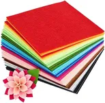 Juvale 50 Pack Felt Fabric Sheets for Crafts, Sewing, Party Decorations, 8x8 (20x20cm, 25 Rainbow Colors)