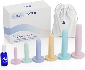 AEON Gentle Touch Premium Silicone 6-Piece Straight Set for Pelvic Floor Wellness & Flexibility – Soft, Body-Safe Design – Includes Glide Moisturizer ($8 Value) & Elegant Storage Bag