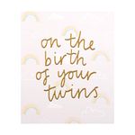 Twins Birth Congratulations Card from The Hallmark Studio - Contemporary Design On Textured Board with Gold Foil Lettering