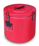 Malabar Trading Company Isothermal Container 30 Litre, Hot And Cold Pot, Casserole, Hot And Cold Container, Casseroles For Restaurant Use, Casserole For Hotel, Round (30 Ltr) - Stainless Steel, Red