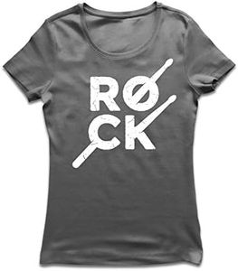 lepni.me T-Shirt Femme Baguettes de Batterie Rock, légendes de la Musique Rock des années 80 (S Graphite Multicolore)
