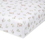 aden + anais Essentials Classic Crib Sheet, 100% Cotton Muslin, Super Soft & Breathable, Tailored Snug Fit, Country Floral