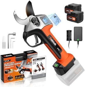 Cordless Electric Pruning Shears 35MM, Kebtek Professional Battery Pruners for Tree Trimming 18V Brushless Motor 2Pack 2AH Rechargeable Battery-LCD Display Screen (KTE-35)