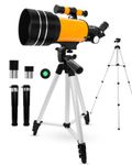 Telescopes for Adults Astronomy & Kids & Beginners,UYOTBKEUB 70mm Astronomical Refractor Telescope with Adjustable Tripod & & Finder Scope for Sky Star Gazing