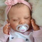 RSG Lifelike Reborn Baby Dolls - 20-Inch Sweet Smile Realistic-Newborn Baby Dolls Full Body Vinyl Sleeping Baby Girl Real Life Baby Dolls with Toy Accessories Gift Set for Kids Age 3+ & Collection