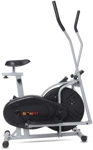 BIONFIT Fit Fusion 2-in-1 Elliptical Cross Trainer & Exercise Cycle Machine for Home, Gym Fitness | Standing Exercise, Adjustable Handle & Seat, LCD Display, Dual-Action for Full Body Workout