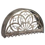 Creative Co-Op 39-1/4 L Decorative Metal Cutout Canopy Wall Décor 48-Wreaths, Wood Art, Animal Heads, White