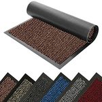 BLADO Door Mat Barrier Mat Non Slip Rubber Mats Washable Light Weight Heavy Duty | Floor Mats Kitchen Rugs Dirt Trapper Doormat Entrance Rug Shoes Scraper Super Absorbent Carpet (40cm x 60cm, Rust)