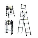 2M-2.3M Telescopic Ladder Aluminium Herringbone Ladder Extendable Ladders Combination Ladder,for Decorating, Painting,Max Load 150kg/330lbs