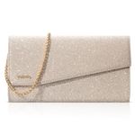 Vulkitty Evening Clutch Purse for Women Sparkling Crossbody Bag Shoulder Handbags for Party Prom Wedding, Champagne