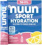 Nuun Sport Electrolyte Powder Packets - Pink Lemonade Flavor, 5 Essential Electrolytes for Hydration, Easy Open Drink Mix with Magnesium, 1g Sugar, Non GMO, Vegan, 16 Single Serving Sticks