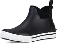 TENGTA Men's Waterproof Deck Boots Ankle Rain Footwear Neoprene Rubber Shoes Black 12