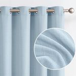 jinchan Blue Linen Textured Curtain