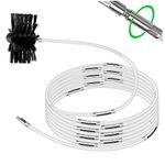 Obelunrp Chimney Sweep Kit, 12PCS 16 in Dryer Vent Cleaner with 4 in Head, Bendable Quick Connect Dryer Lint Brush, Washable Vent Cleaner for Chimney Dryer