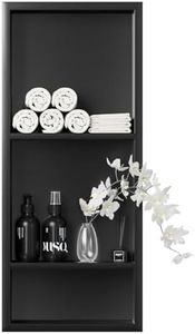lives Stainless Steel Shower Niche, 12" X 30"X 4" Triple-Tier Wall-Inserted Niche NO Tile Needed, Shower Shelf for Bathroom Storage Built-in Installation