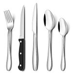 Herogo 30 Piece Cutlery Set with Steak Knives, Stainless Steel Flatware Service for 6, Tableware Silverware Set with Fork Knife Spoon for Home Restaurant, Mirror Polished & Dishwasher Safe