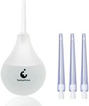 TopQuaFocus 8oz Enema Bulb Kit Anal Cleaner Enema for Men & Women with 4 Nozzles Anal Douche Colon Cleaning (Transparent)